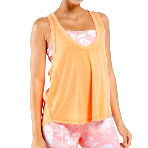 Free People Movement Bright Orange Racerback Tank Top US S - Picture 1 of 8